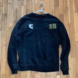 Kill Crew Black Crewneck Sweatshirt Oversized Size Small